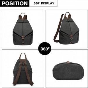 Accessorize Me Czarny Plecak Damski Miejski Canvas Havani 2