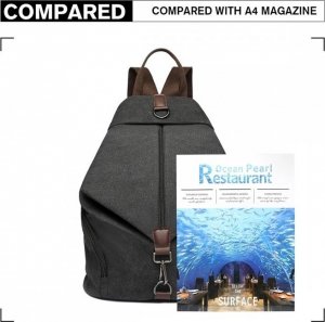 Accessorize Me Czarny Plecak Damski Miejski Canvas Havani 5