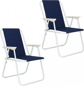 Springos Krzesła turystyczne 2 szt. składane na plażę i do ogrodu granatowe UNIWERSALNY 5