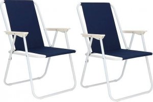 Springos Krzesła turystyczne 2 szt. składane na plażę i do ogrodu granatowe UNIWERSALNY 6