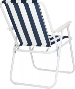 Springos Krzesła turystyczne 2 szt. składane na plażę i do ogrodu granatowe pasy UNIWERSALNY 12