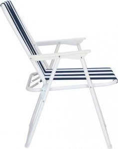 Springos Krzesła turystyczne 2 szt. składane na plażę i do ogrodu granatowe pasy UNIWERSALNY 4