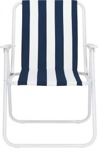Springos Krzesła turystyczne 2 szt. składane na plażę i do ogrodu granatowe pasy UNIWERSALNY 10