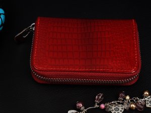 Alessadro Paoli Czerwone Etui wizytownik skórzany damski włoski pudełko S45 (S45red) 3