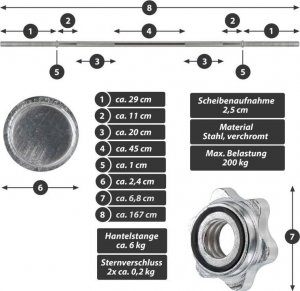 Maxxiva MAXXIVA Zestaw do ćwiczeń, 60,5 kg, 8 ciężarków 4