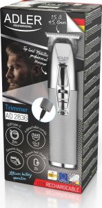 Trymer Adler Profesjonalny bezprzewodowy trymer do zarostu Adler AD 2836s ładowanie przez USB - srebrny 9
