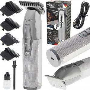Trymer Adler Profesjonalny bezprzewodowy trymer do zarostu Adler AD 2836s ładowanie przez USB - srebrny 10