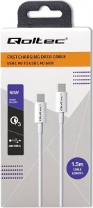Kabel USB Qoltec USB-C - USB-C 1.5 m Biały 2