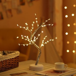 Lampa stołowa Gold Start Lampka w kształcie drzewa 60 lampek ciepłe światło 1