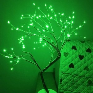 Lampa stołowa Gold Start Lampka drzewko 108 lampek zielony USB 1