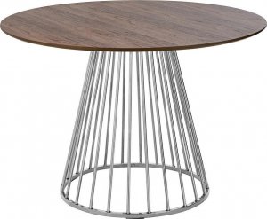 King Home Stół GLAM WALNUT 110 - fornir orzechowy, chromowana podstawa 1