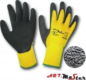 Art.Master RdragY - Rękawice dziane ocieplane, kolor żółty fluorescencyjny, grube zimowe 10 1
