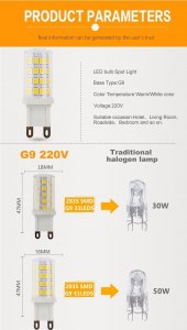 Masterled Żarówka diodowa G-9 35 led 5W ciepła 500 lm W-WA 2