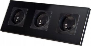 Masterled Gniazdo 230V/16A z ramką potrójne szklane białe lub czarne Gniazdo 230V/16A z ramką potrójne szklane białe lub czarne 3