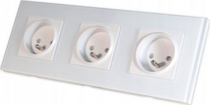 Masterled Gniazdo 230V/16A z ramką potrójne szklane białe lub czarne Gniazdo 230V/16A z ramką potrójne szklane białe lub czarne 4