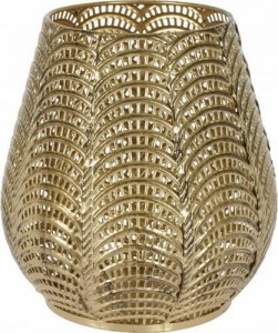 Koopman Świecznik metalowy złoty ażurowy ozdobny 17 cm 1