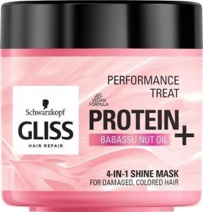 Gliss Kur Performance Treat 4-in-1 Shine Mask maska nabłyszczająca do włosów Protein + Babassu Nut Oil 400ml 1