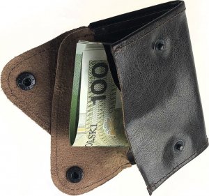 Banknotówka portfel czarny etui na pieniądze retro uniseks skórzane G63 NoSize 1