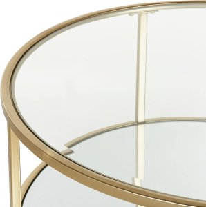 Beliani Stolik kawowy z lustrzaną półką szklany złoty BIRNEY! 3