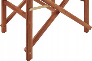 Beliani Zestaw 2 krzeseł ogrodowych akacjowy ciemne drewno z białym / wzór w oliwki CINE! 10