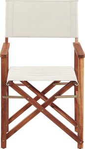 Beliani Zestaw 2 krzeseł ogrodowych akacjowy ciemne drewno z białym / wzór w tropikalne liście CINE! 7