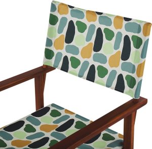 Beliani Zestaw 2 krzeseł ogrodowych akacjowy ciemne drewno z szarym / wzór w plamy CINE! 5