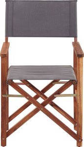 Beliani Zestaw 2 krzeseł ogrodowych akacjowy ciemne drewno z szarym / wzór w tukany CINE! 7