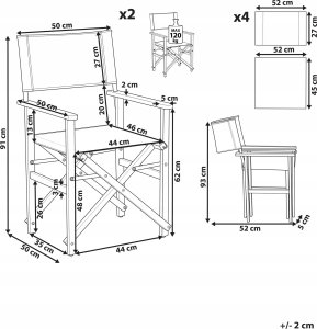 Beliani Zestaw 2 krzeseł ogrodowych akacjowy jasne drewno z białym / wzór we flamingi CINE! 14