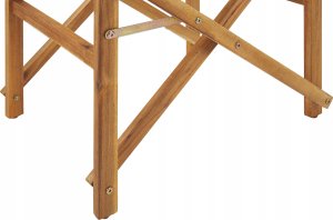 Beliani Zestaw 2 krzeseł ogrodowych akacjowy jasne drewno z białym / wzór we flamingi CINE! 8