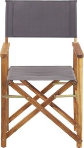 Beliani Zestaw 2 krzeseł ogrodowych akacjowy jasne drewno z szarym / wzór w oliwki CINE! 13