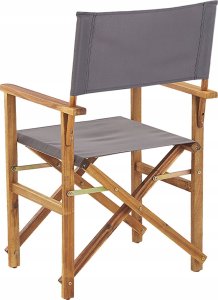 Beliani Zestaw 2 krzeseł ogrodowych akacjowy jasne drewno z szarym / wzór w oliwki CINE! 6