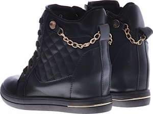 Czarne sneakersy damskie na koturnie /E8-1 12772 T796/ 39 5