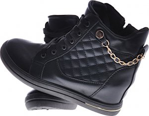 Czarne sneakersy damskie na koturnie /E8-1 12772 T796/ 39 6