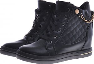 Czarne sneakersy damskie na koturnie /E8-1 12772 T796/ 39 8