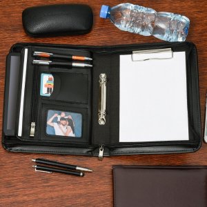 Beltimore Czarny Beltimore luksusowy męski biwuar aktówka teczka A5 organizer dla handlowca I62 NoSize 5