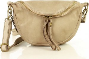 Marco Mazzini handmade Torebka damska listonoszka nerka ze skóry naturalnej handmade crossbody leather bag - MARCO MAZZINI beż cappuccino NoSize 1