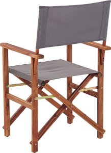 Beliani Zestaw 2 krzeseł ogrodowych akacjowy ciemne drewno z szarym / wzór we flamingi CINE! 8