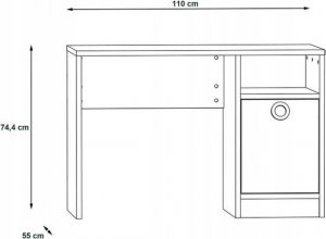 Biurko Forte Biurko prostokątny Kolaza 110 x 55 x 74 cm śliwa 6