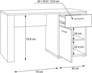 Biurko Forte Biurko prostokątny Chicory 130 x 60 x 74 cm biały 3