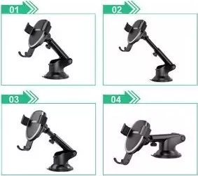 Joyroom Choetech bezprzewodowa ładowarka Qi 10W grawitacyjny uchwyt samochodowy na kokpit deskę rozdzielczą + klips na kratkę wentylacyjną nawiew + kabel micro USB 1,2m czarny (T536-S) 11