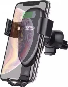 Joyroom Choetech bezprzewodowa ładowarka Qi 10W grawitacyjny uchwyt samochodowy na kokpit deskę rozdzielczą + klips na kratkę wentylacyjną nawiew + kabel micro USB 1,2m czarny (T536-S) 3