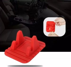 Joyroom Uniwersalny uchwyt samochodowy silikonowa podstawka na telefon nano pad czerwony 2