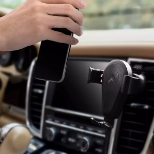 iCarer iCarer bezprzewodowa ładowarka samochodowa Qi 10W uchwyt na kratkę wentylacyjną czarny (IWXC004-BK) 10