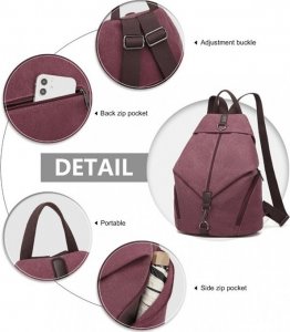 Accessorize Me Różowy Plecak Damski Worek Płócienny Havani 5