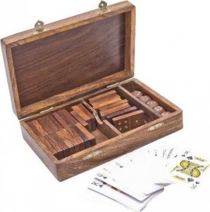 Giftdeco 3 gry w jednym w pudełku drewnianym ze zdobieniami 1