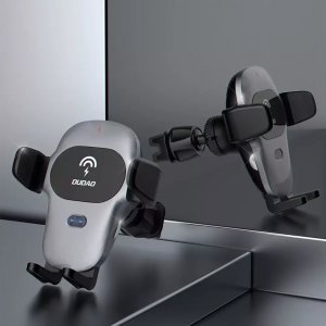 Joyroom Dudao uchwyt samochodowy z wbudowaną ładowarką bezprzewodową Qi 15W szary (F20xs) 6