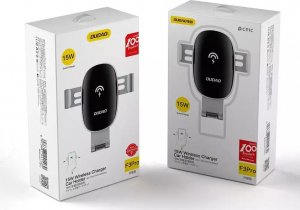 Joyroom Dudao bezprzewodowa ładowarka Qi 15W grawitacyjny uchwyt samochodowy na kratkę wentylacyjną nawiew czarna (F3PRO) 3