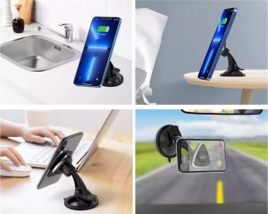 Joyroom Choetech magnetyczny uchwyt samochodowy do telefonu na szybę i kokpit czarny (H010 black) 5