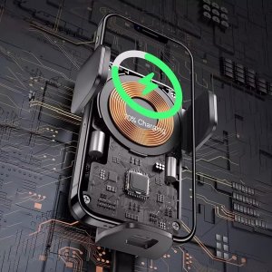 Baseus Uchwyt samochodowy Baseus Wisdom Holder do auta na telefon z ładowarką indukcyjną QI na kratkę Czarny 12