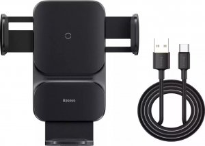 Baseus Uchwyt samochodowy Baseus Wisdom Holder do auta na telefon z ładowarką indukcyjną QI na kratkę Czarny 20